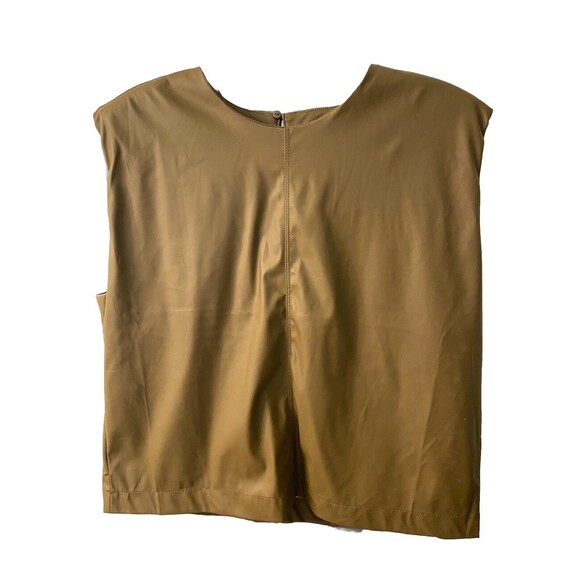 ZENANA VEST M BROWN BOXY FAUX LEATHER Top Layering Size XL - Picture 1 of 3